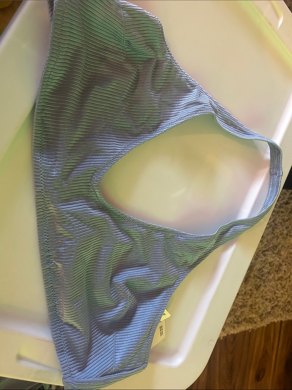 NWT Aerie Shine Ribbed Halter Bikini Top in Monaco Blue - Picture 8 of 9